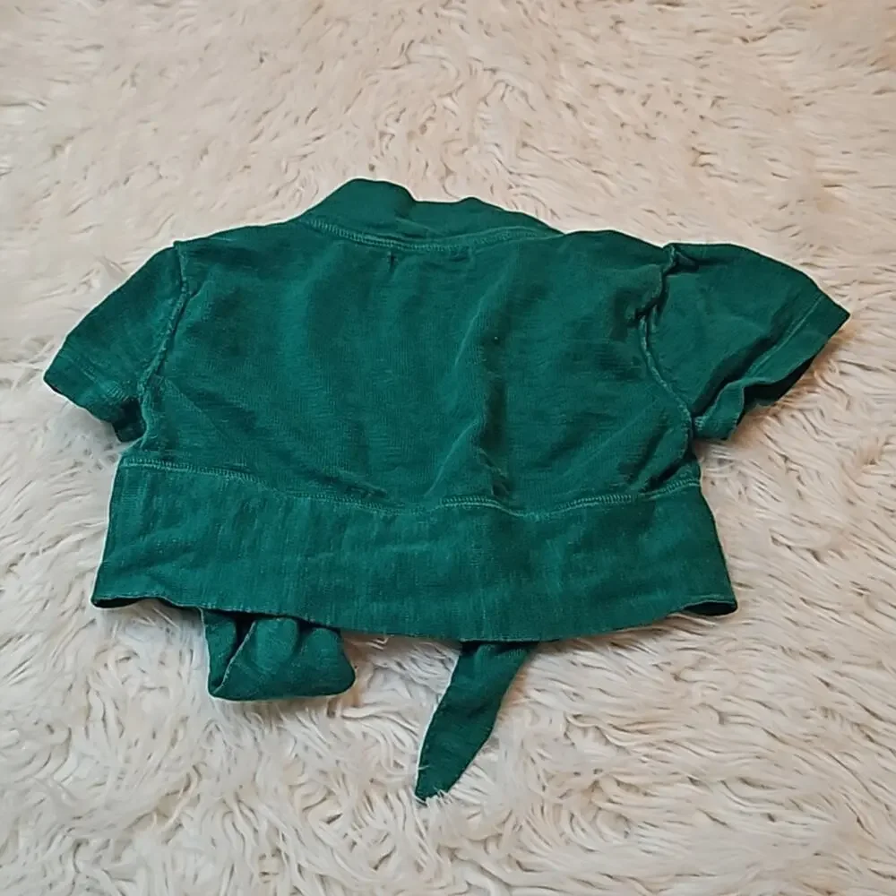 Gap Girls Green Short Sleeve Tie front Shrug Cardigan
